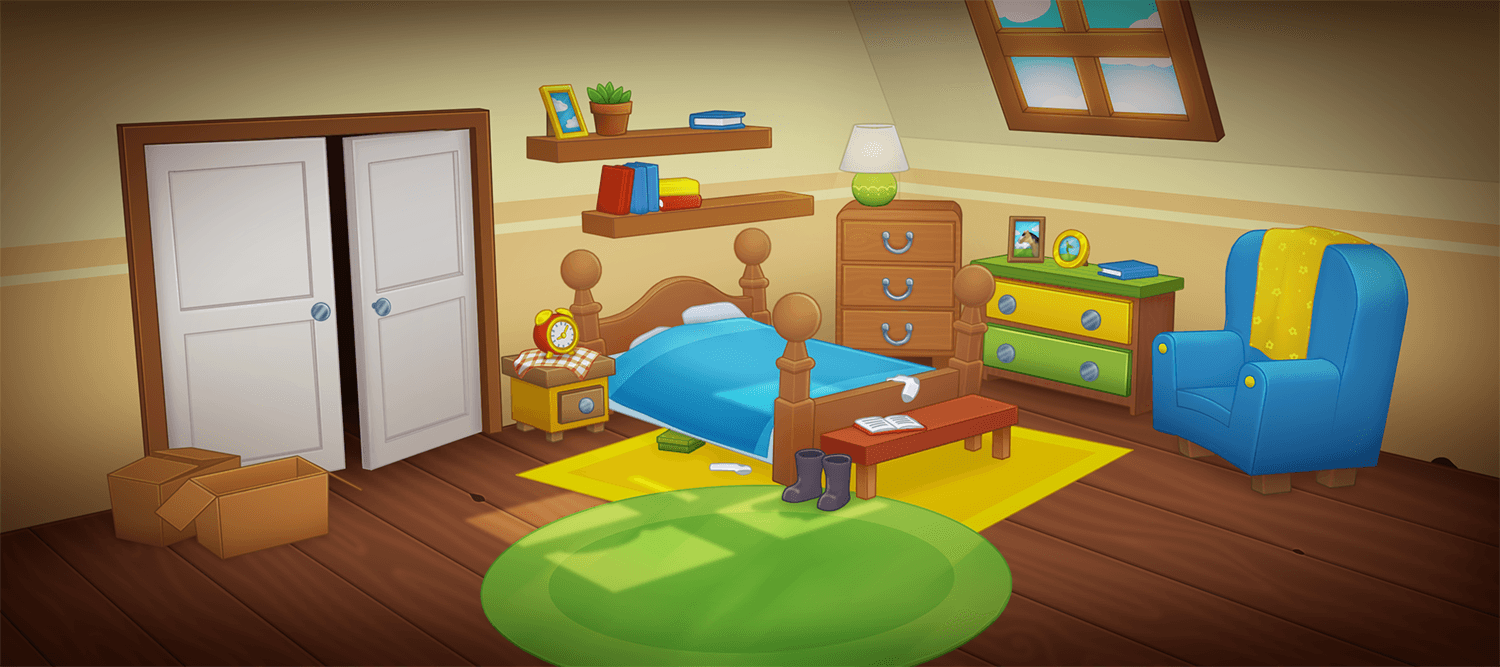Dialog scene background, bedroom