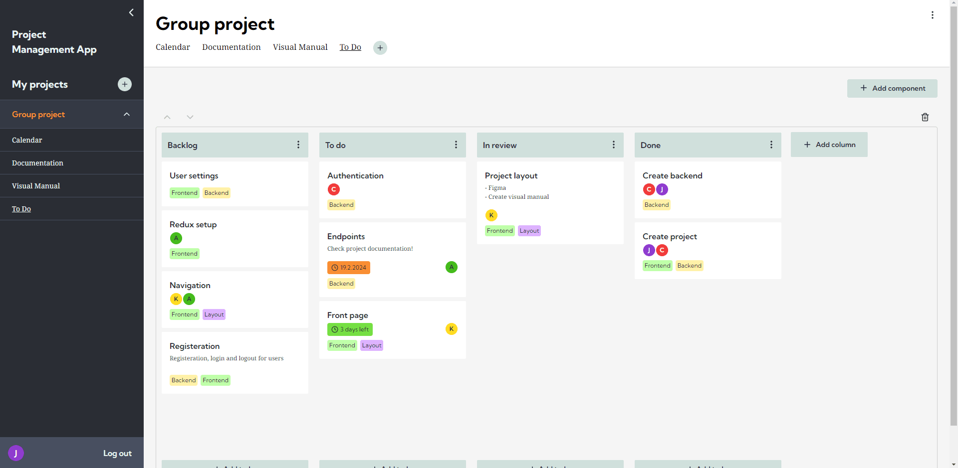Project: Project Management App